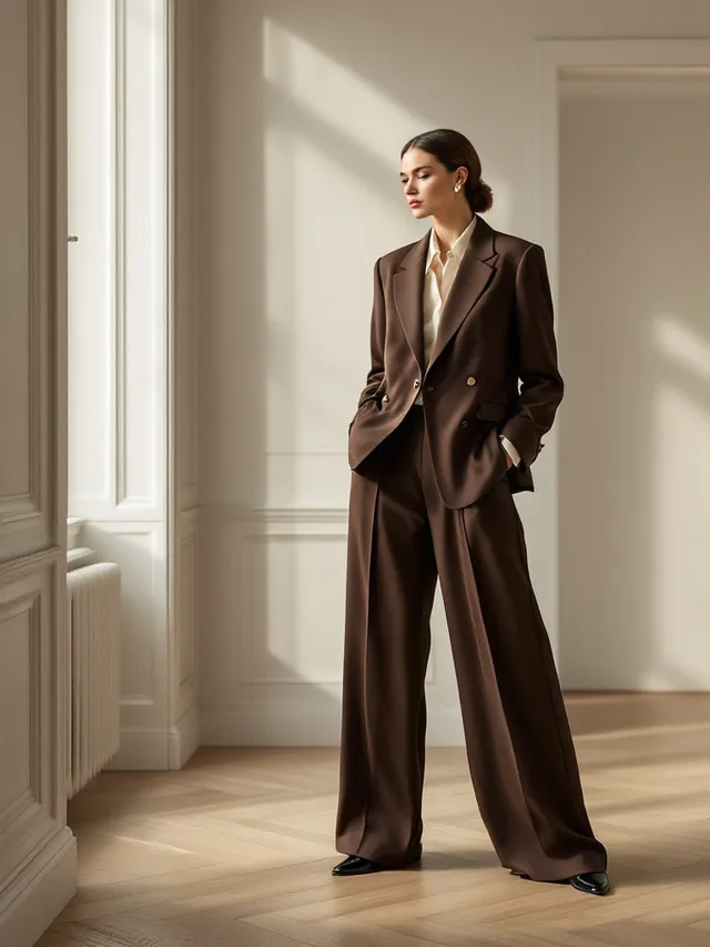 AI-generated concept image: Chocolate Tailored Blazer by Maison Ardoise, chocolate